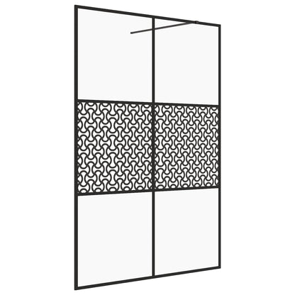 Parete per Doccia Walk-in Vetro Trasparente ESG 140x195cm Nera - homemem39