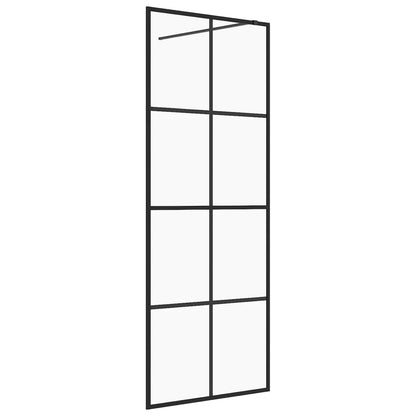 Parete per Doccia Walk-in Vetro Trasparente ESG 80x195 cm Nera - homemem39