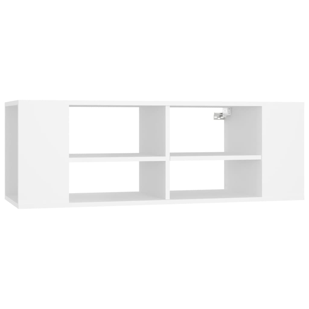 Armadietto TV da Parete Bianco 102x35x35cm in Legno Multistrato - homemem39