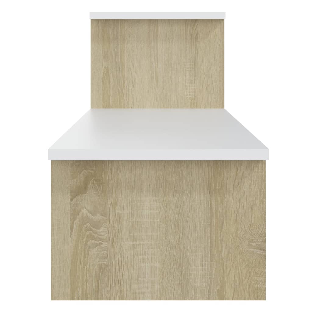 Mobile TV Rovere Sonoma e Bianco 180x30x43 cm Legno Multistrato - homemem39