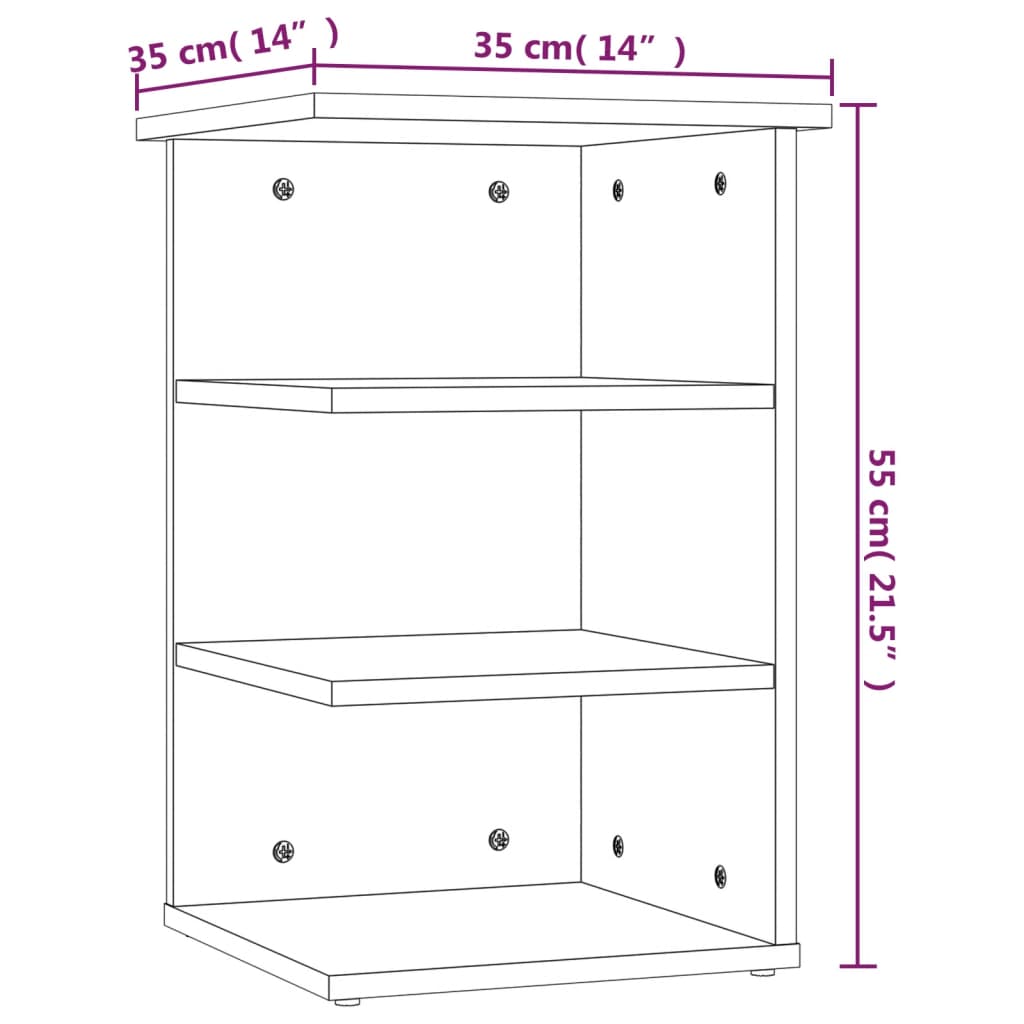 Credenza Nera 35x35x55 cm in Truciolato - homemem39