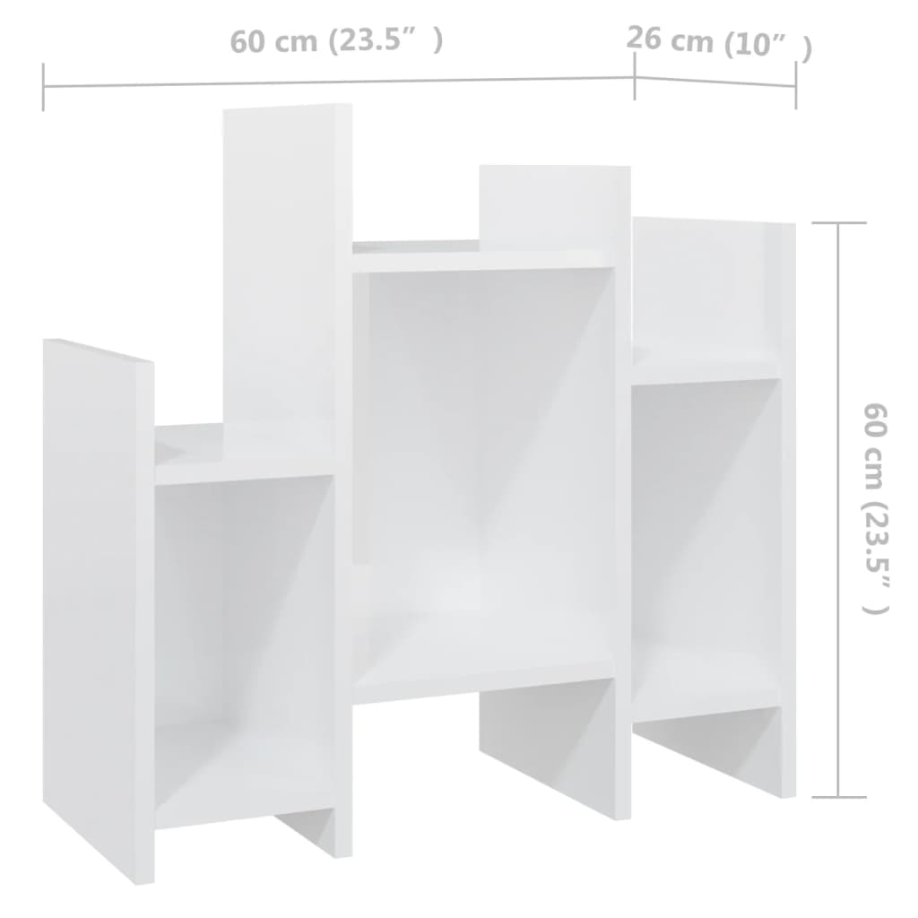 Credenza Bianco Lucido 60x26x60 cm in Legno Multistrato - homemem39
