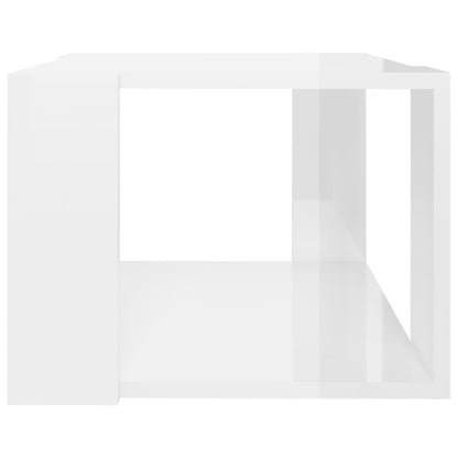 Tavolino da Salotto Bianco Lucido 40x40x30 cm Legno Multistrato - homemem39