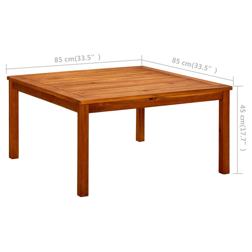 Tavolino da Giardino 85x85x45 cm in Legno Massello di Acacia - homemem39