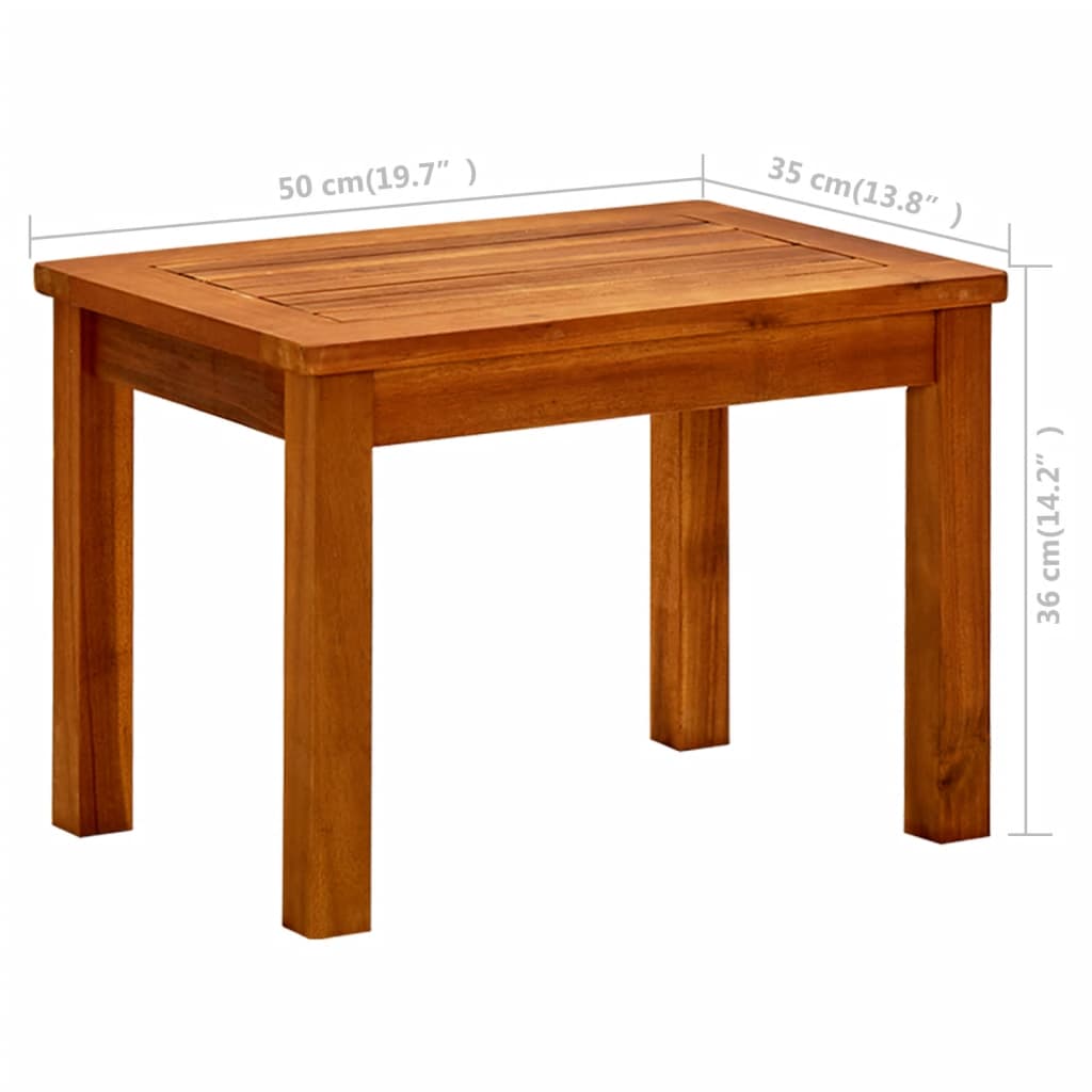 Tavolino da Giardino 50x35x36 cm in Legno Massello di Acacia - homemem39