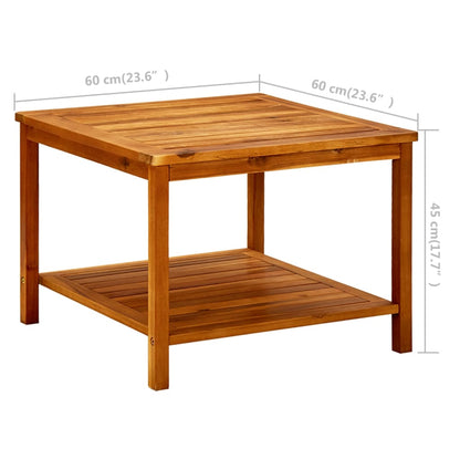 Tavolino da Salotto 60x60x45 cm in Legno Massello di Acacia - homemem39
