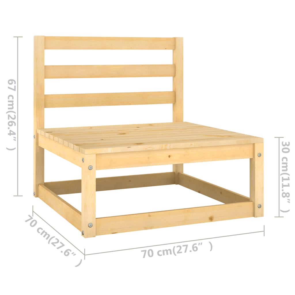 Divani Centrali da Giardino con Cuscini 2 pz in Legno di Pino - homemem39