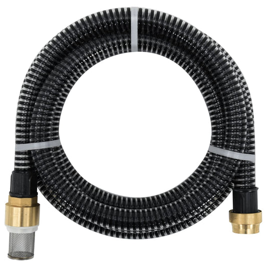 Tubo di Aspirazione con Connettori in Ottone 15 m 25 mm Nero - homemem39