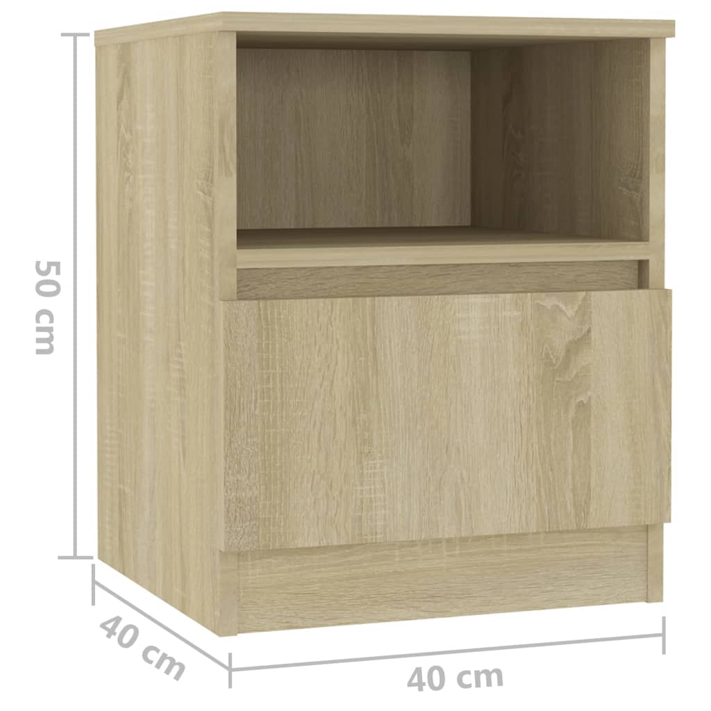 Comodini 2 pz Rovere Sonoma 40x40x50 cm in Truciolato - homemem39