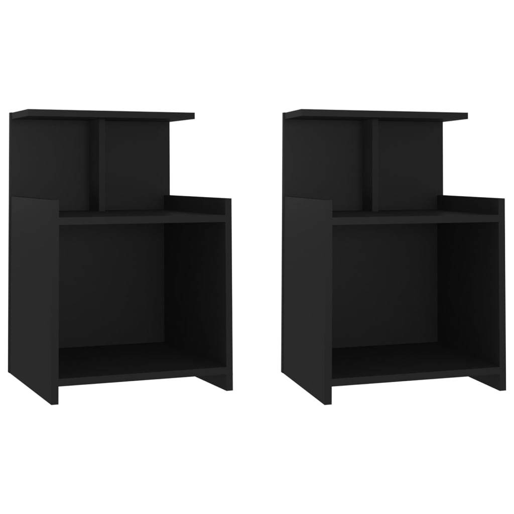 Comodini 2 pz Nero 40x35x60 cm in Truciolato - homemem39