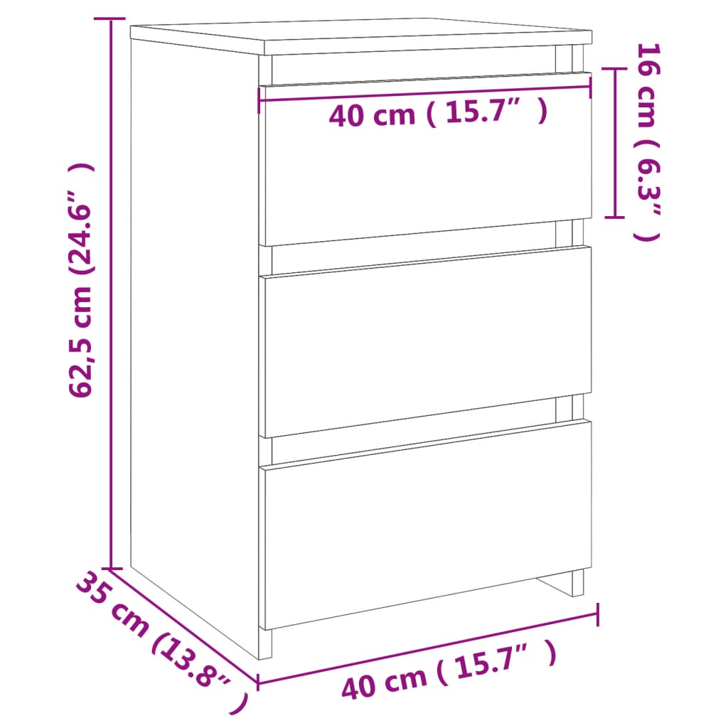 Comodino in Rovere Sonoma 40x35x60 cm in Truciolato - homemem39