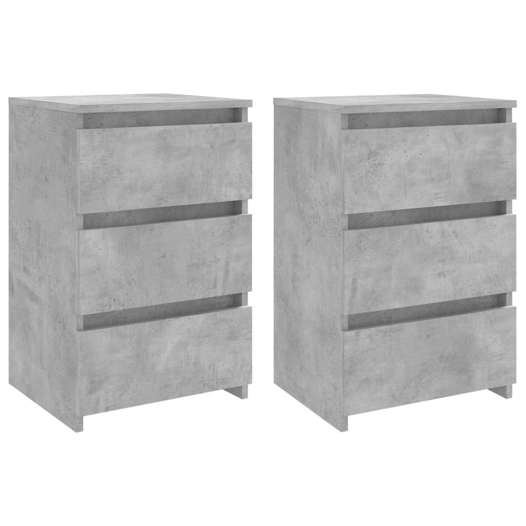 Comodini 2pz Grigio Cemento 40x35x62,5 cm in Legno Multistrato - homemem39