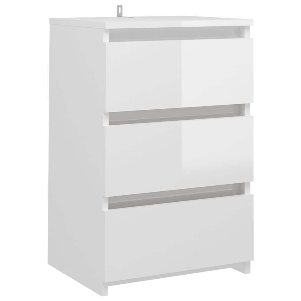 Comodini 2 pz Bianco Lucido 40x35x62,5 cm in Truciolato - homemem39