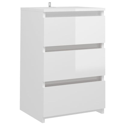 Comodini 2 pz Bianco Lucido 40x35x62,5 cm in Truciolato - homemem39