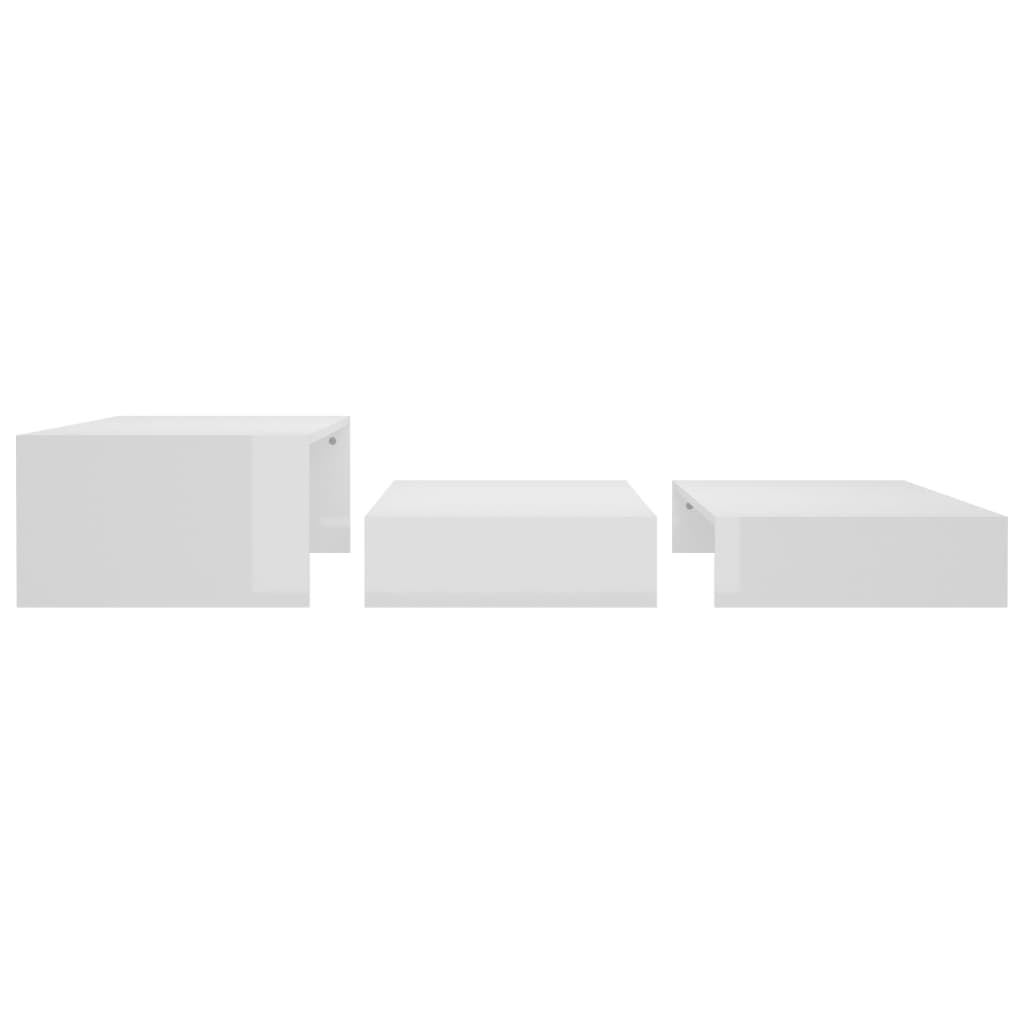 Set Tavolini Estraibili Bianco Lucido 100x100x26,5cm Truciolato - homemem39