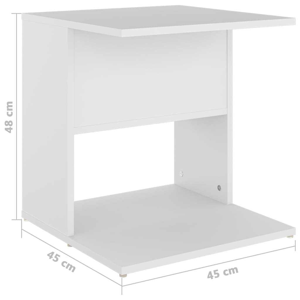 Tavolino Bianco 45x45x48 cm in Legno Multistrato - homemem39