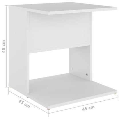 Tavolino Bianco 45x45x48 cm in Legno Multistrato - homemem39