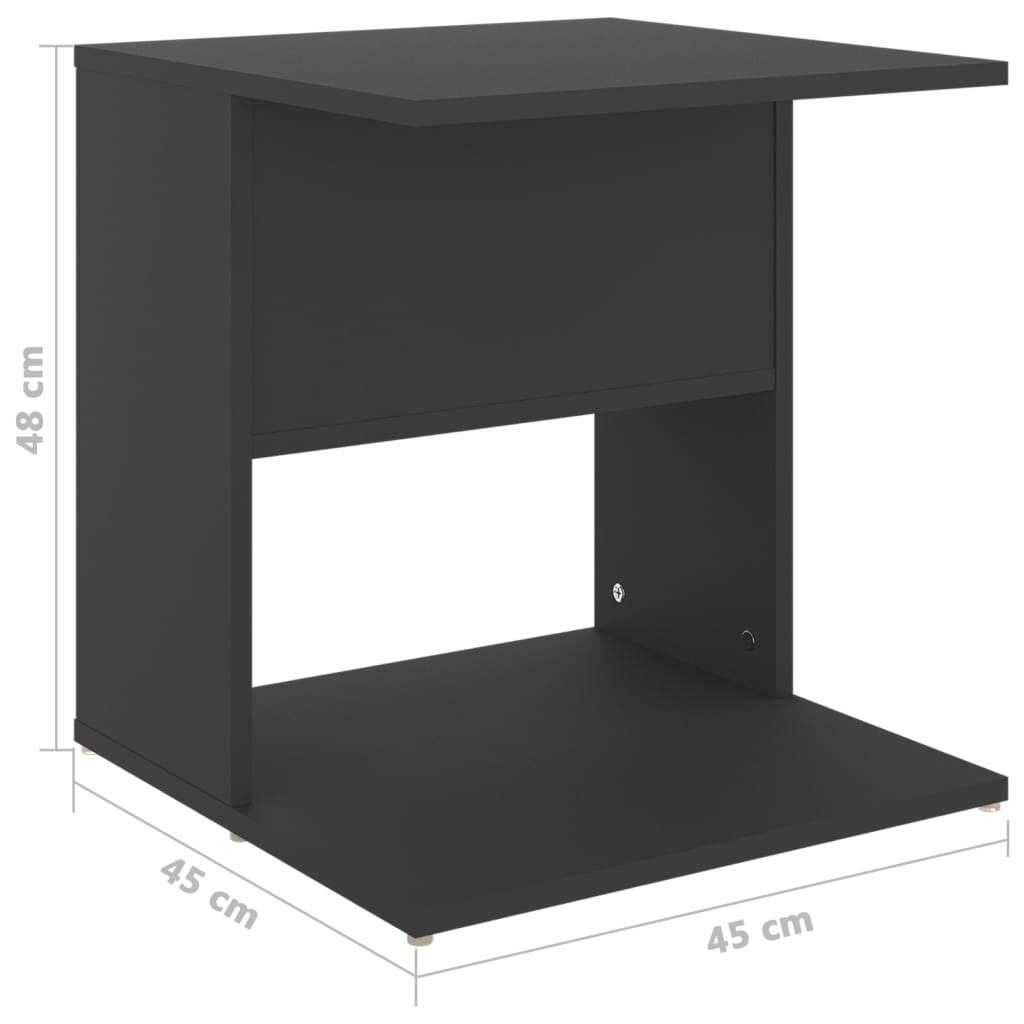 Tavolino Grigio 45x45x48 cm in Truciolato - homemem39