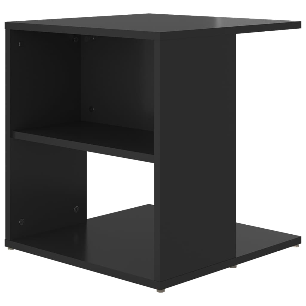 Tavolino Nero Lucido 45x45x48 cm in Truciolato - homemem39