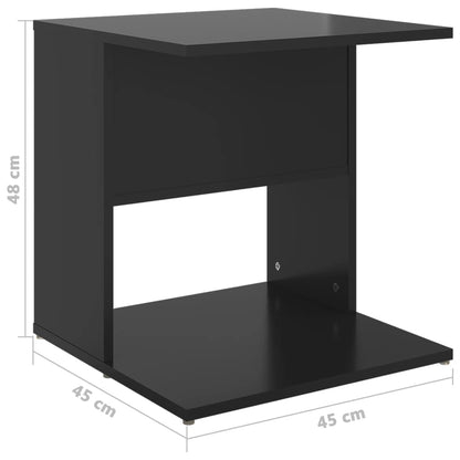 Tavolino Nero Lucido 45x45x48 cm in Truciolato - homemem39