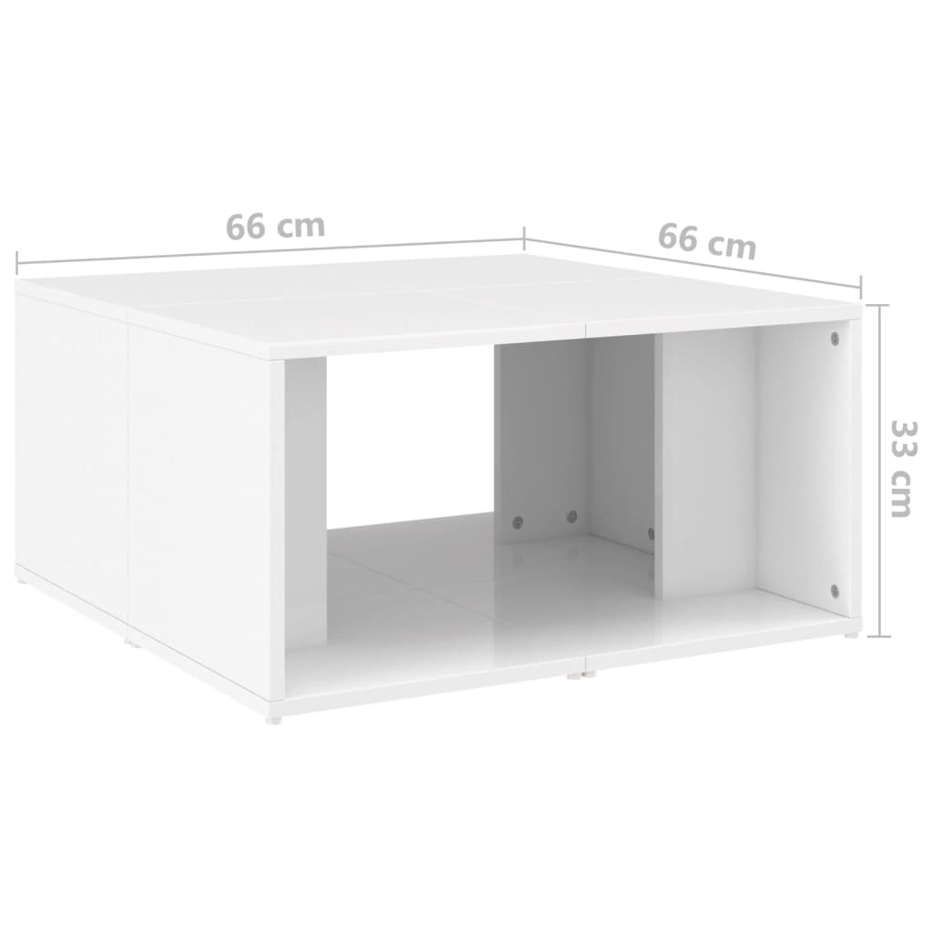 Tavolini da Salotto 4 pz Bianco Lucido 33x33x33cm in Truciolato - homemem39