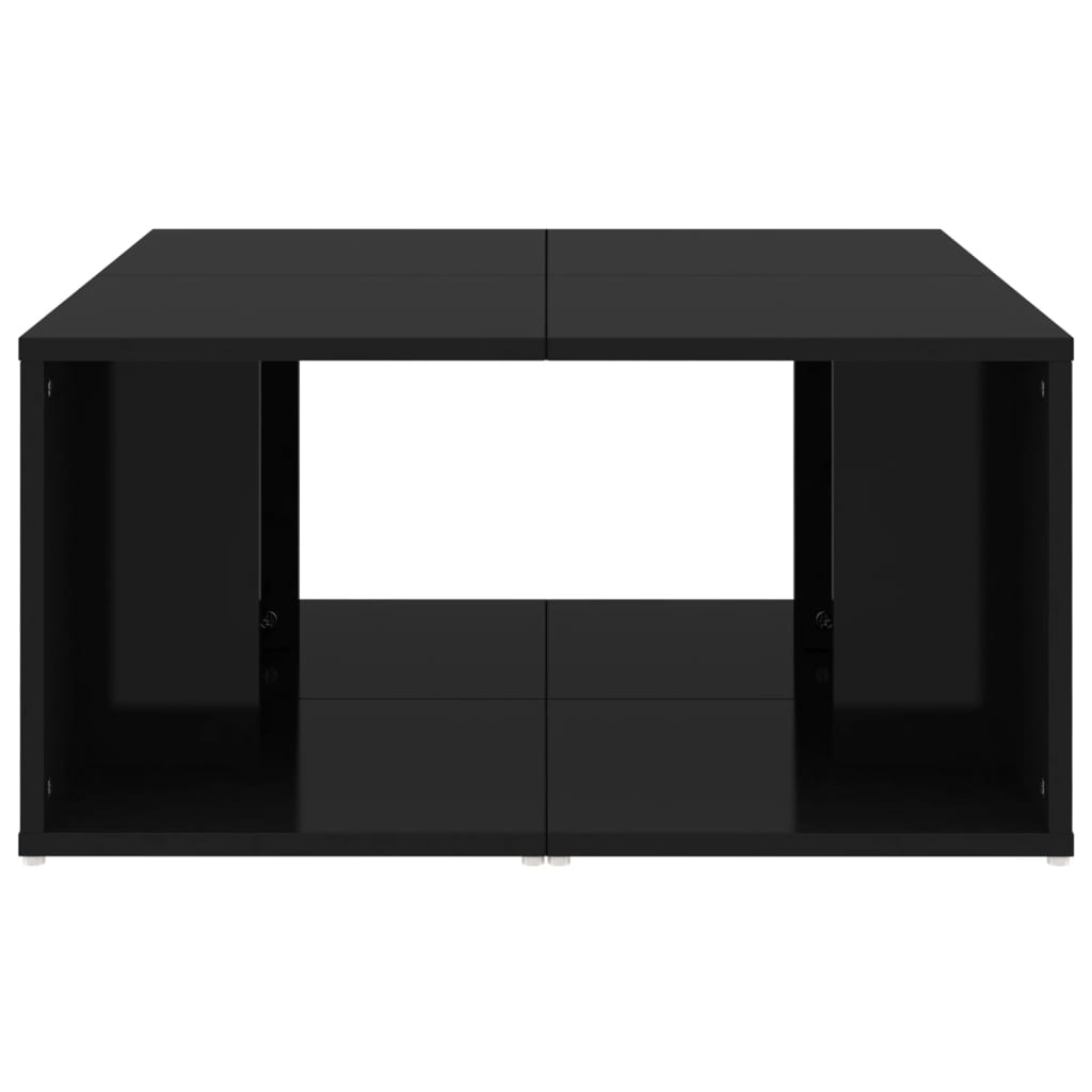 Tavolini da Salotto 4 pz Nero Lucido 33x33x33cm in Truciolato - homemem39