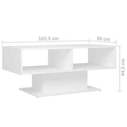 Tavolino da Salotto Bianco 103,5x50x44,5cm in Legno Multistrato - homemem39