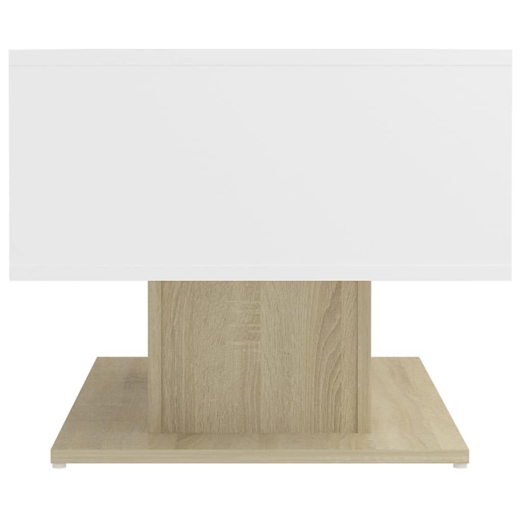 Tavolino Bianco e Rovere Sonoma 103,5x50x44,5 cm in Truciolato - homemem39