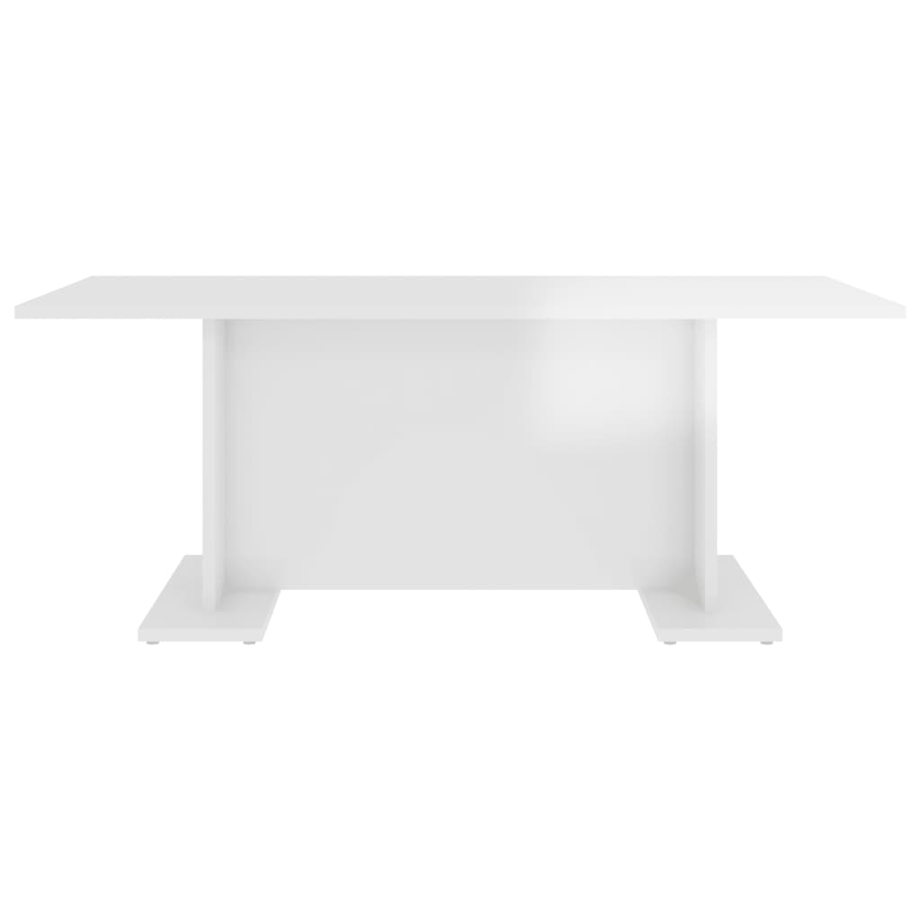 Tavolino da Caffè Bianco Lucido 103,5x60x40 cm in Truciolato - homemem39