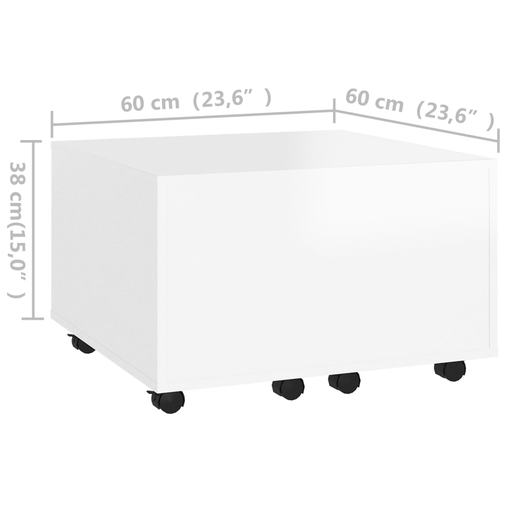 Tavolino da Salotto Bianco 60x60x38 cm in Truciolato - homemem39