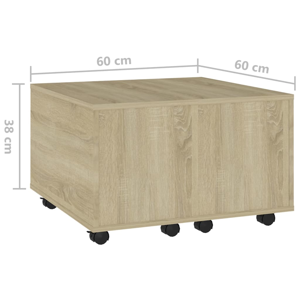 Tavolino da Salotto Rovere Sonoma 60x60x38 cm in Truciolato - homemem39
