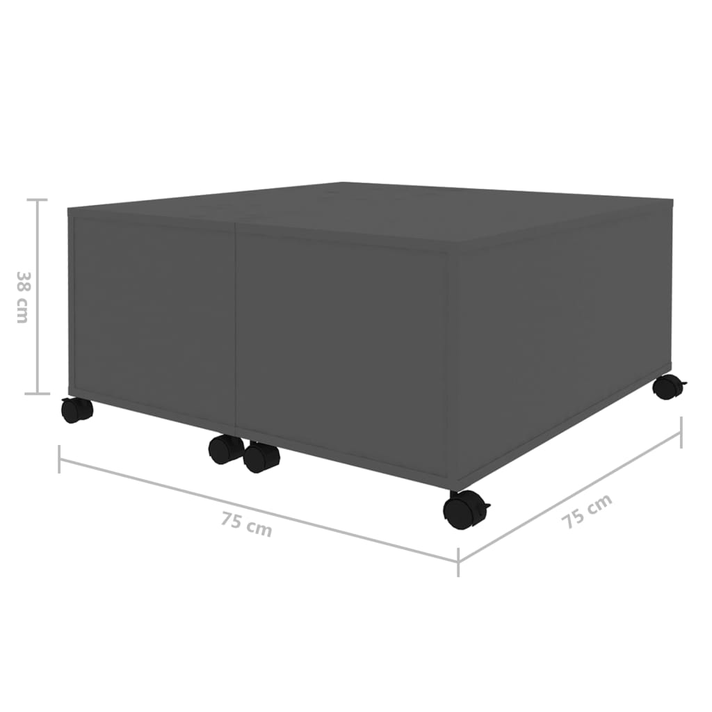 Tavolino da Caffè Grigio 75x75x38 cm in Truciolato - homemem39