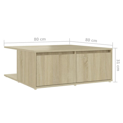 Tavolino da Caffè Rovere Sonoma 80x80x31 cm in Truciolato - homemem39