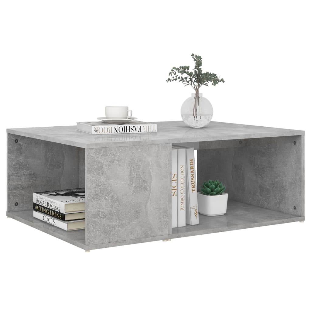 Tavolino da Salotto Grigio Cemento 90x67x33 cm in Truciolato - homemem39