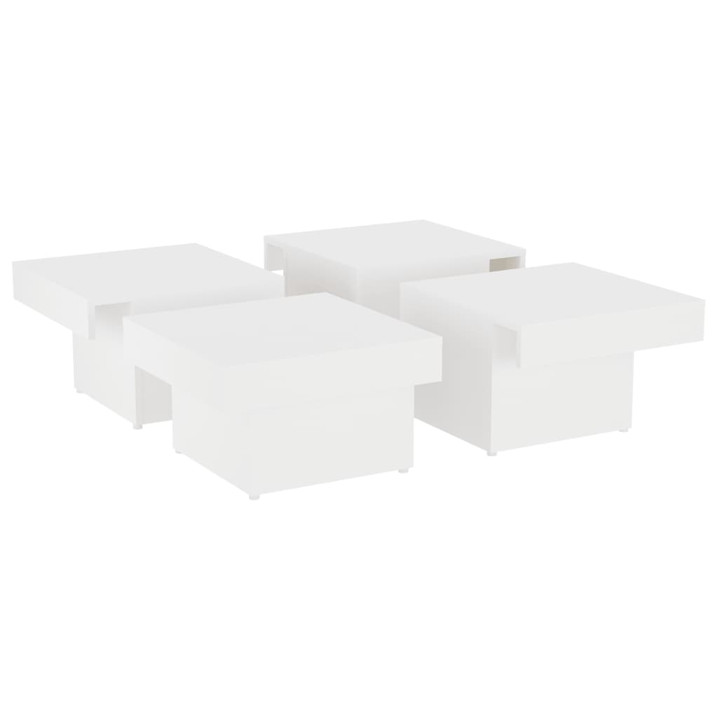 Tavolino da Salotto Bianco 90x90x28 cm in Truciolato - homemem39