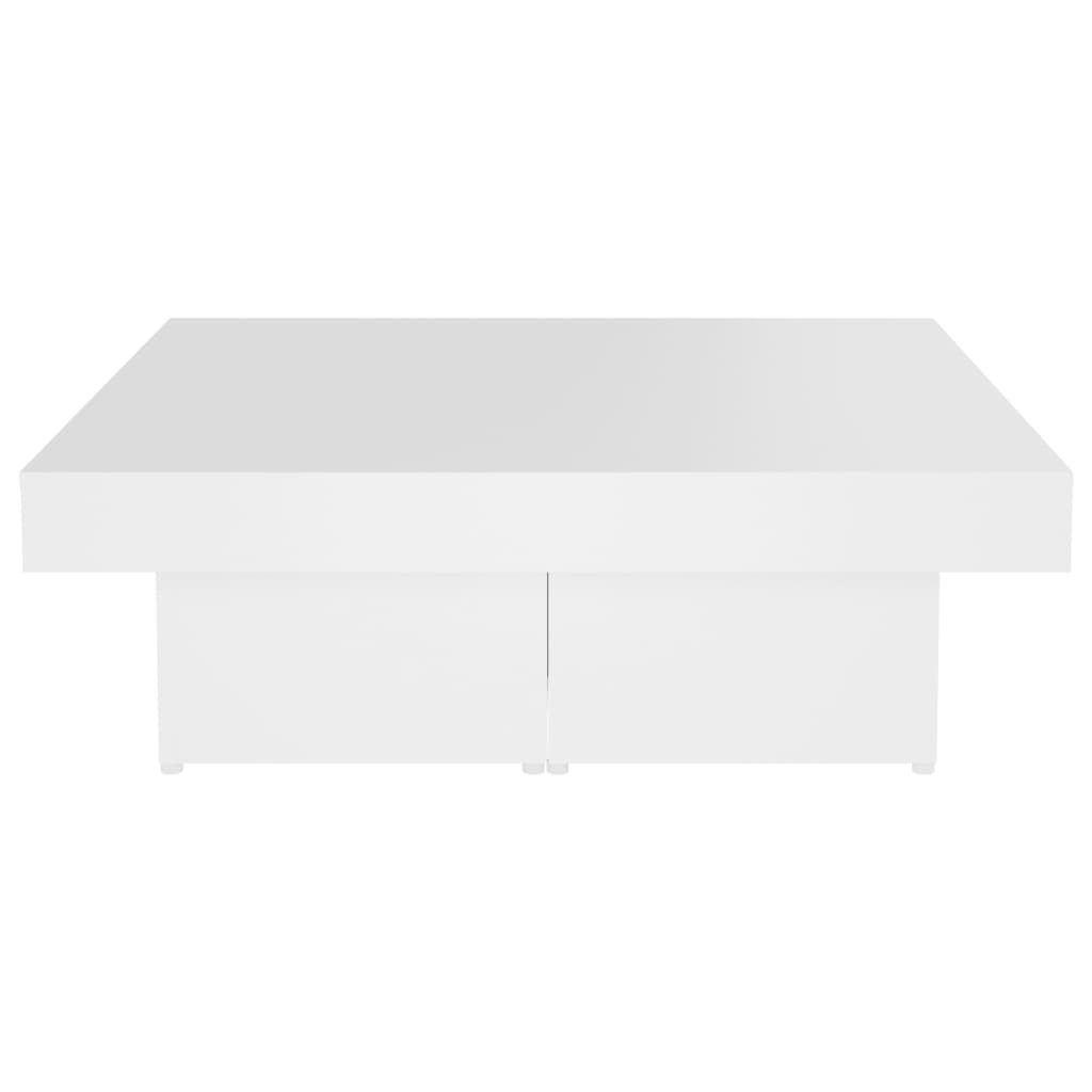 Tavolino da Salotto Bianco 90x90x28 cm in Truciolato - homemem39