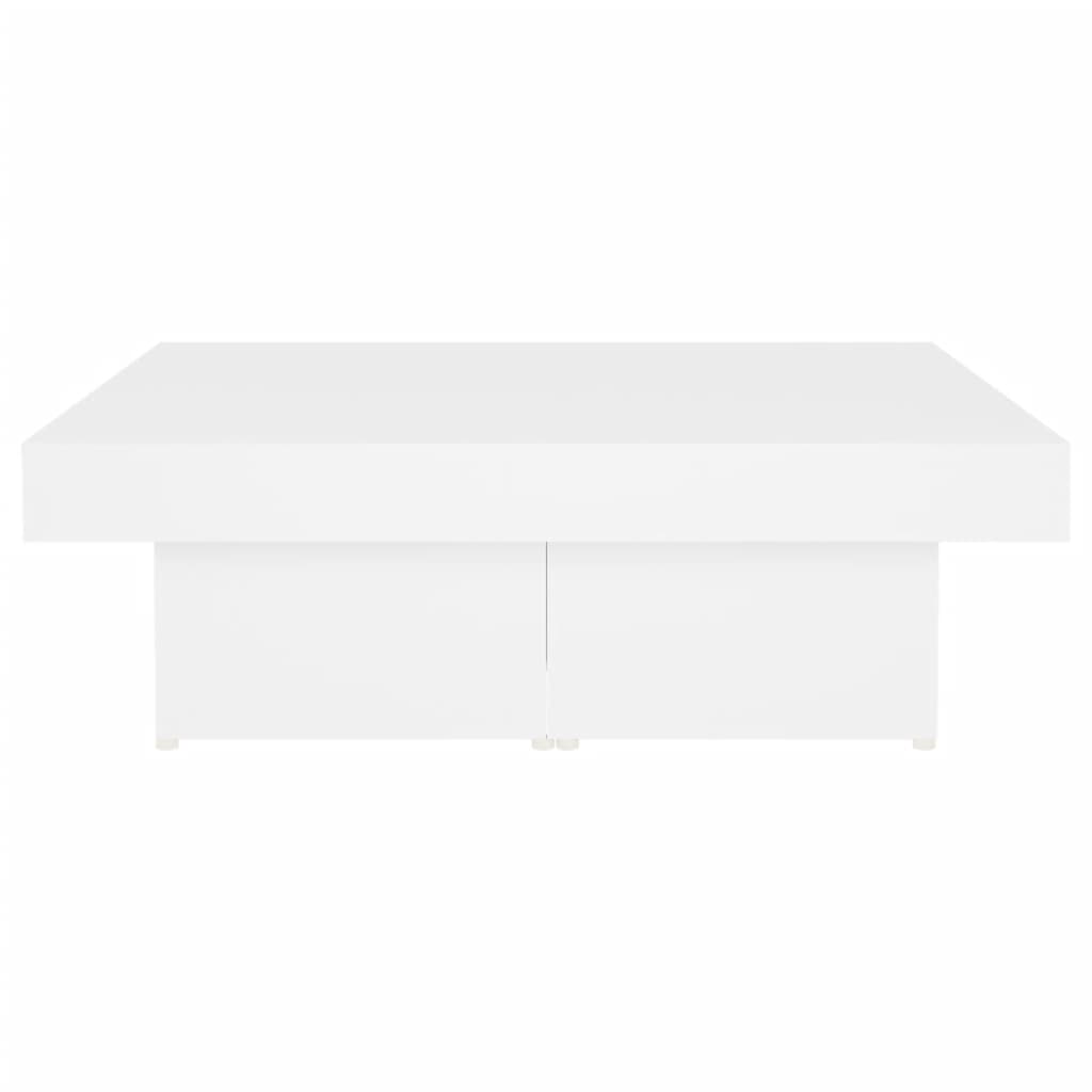 Tavolino da Salotto Bianco 90x90x28 cm in Truciolato - homemem39