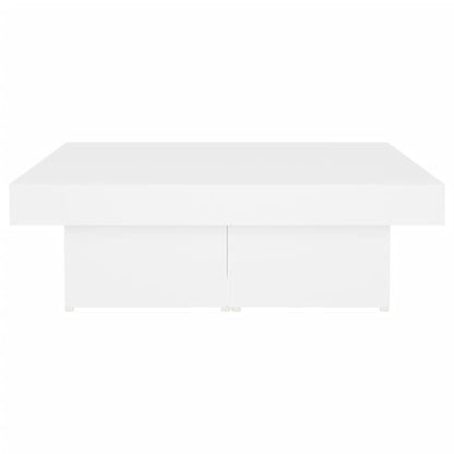 Tavolino da Salotto Bianco 90x90x28 cm in Truciolato - homemem39