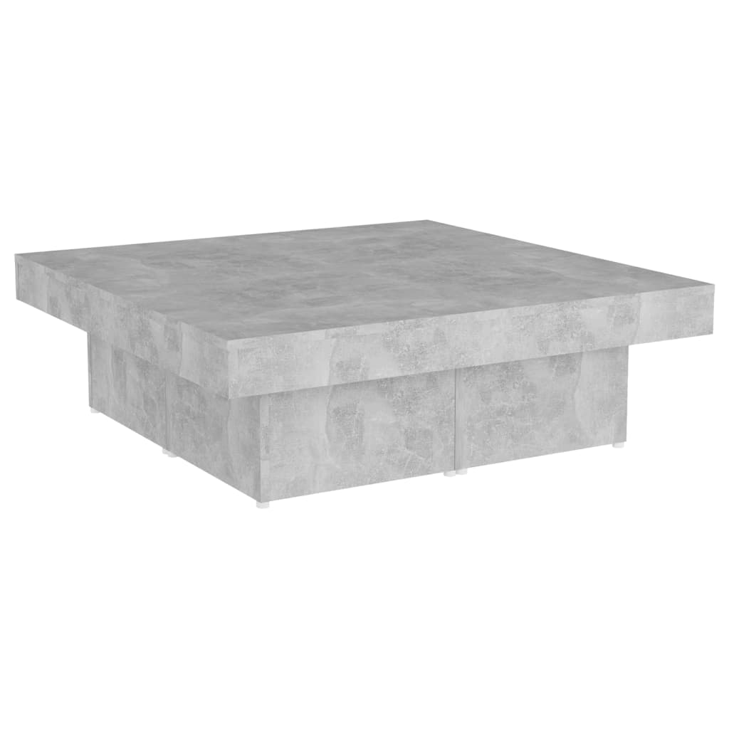 Tavolino da Salotto Grigio Calcestruzzo 90x90x28cm Truciolato - homemem39