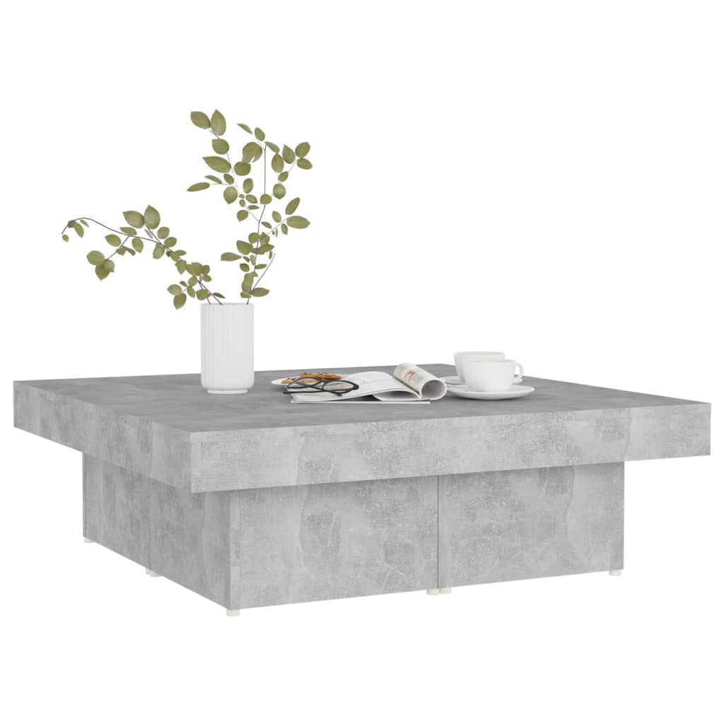 Tavolino da Salotto Grigio Calcestruzzo 90x90x28cm Truciolato - homemem39