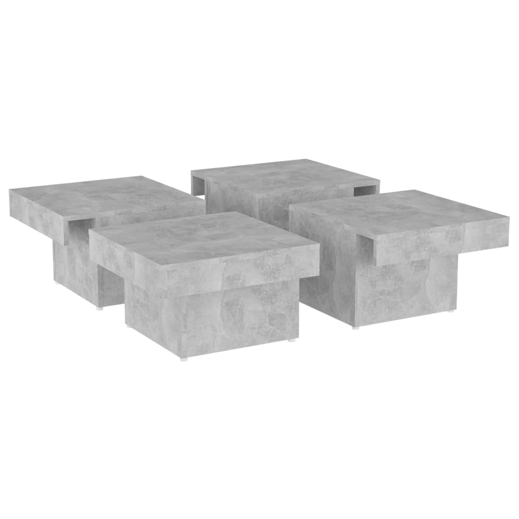 Tavolino da Salotto Grigio Calcestruzzo 90x90x28cm Truciolato - homemem39