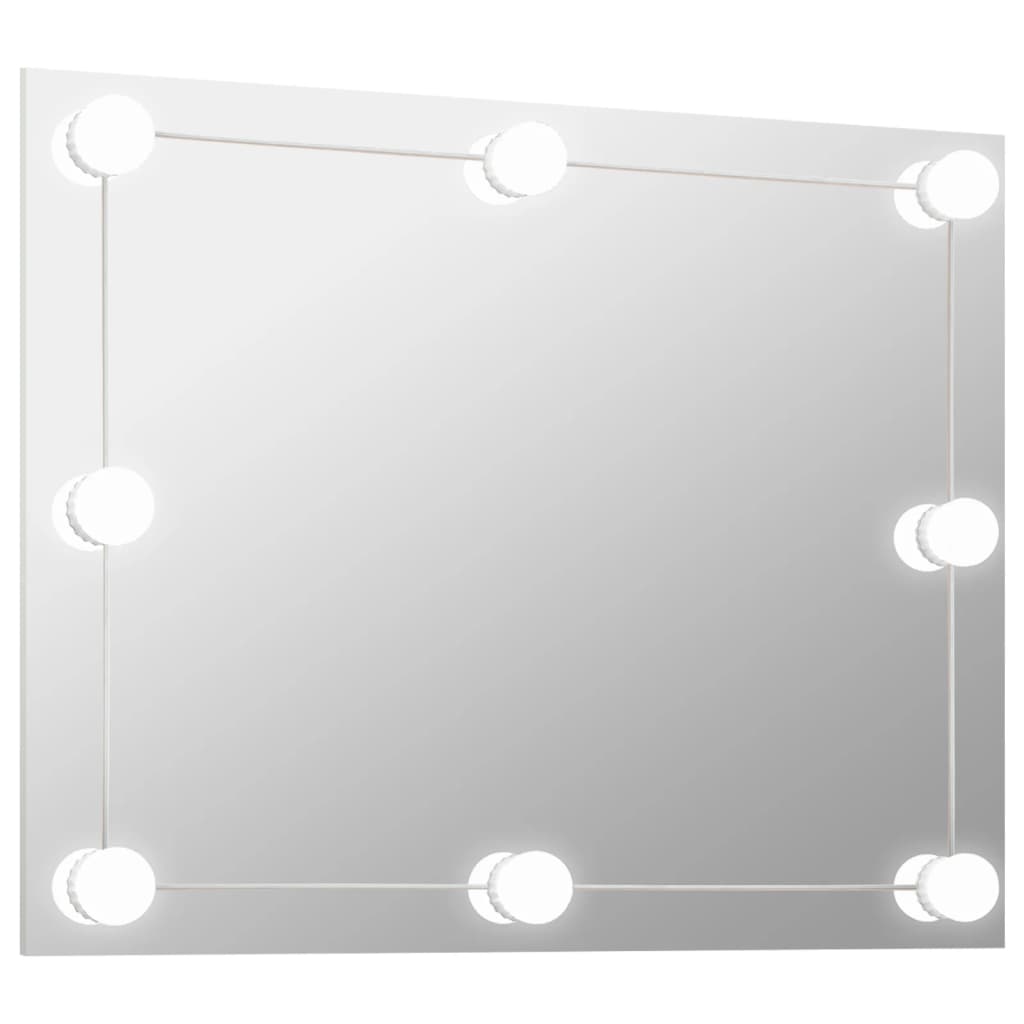 Specchio Parete Rettangolare Senza Cornice con Luci LED Vetro - homemem39