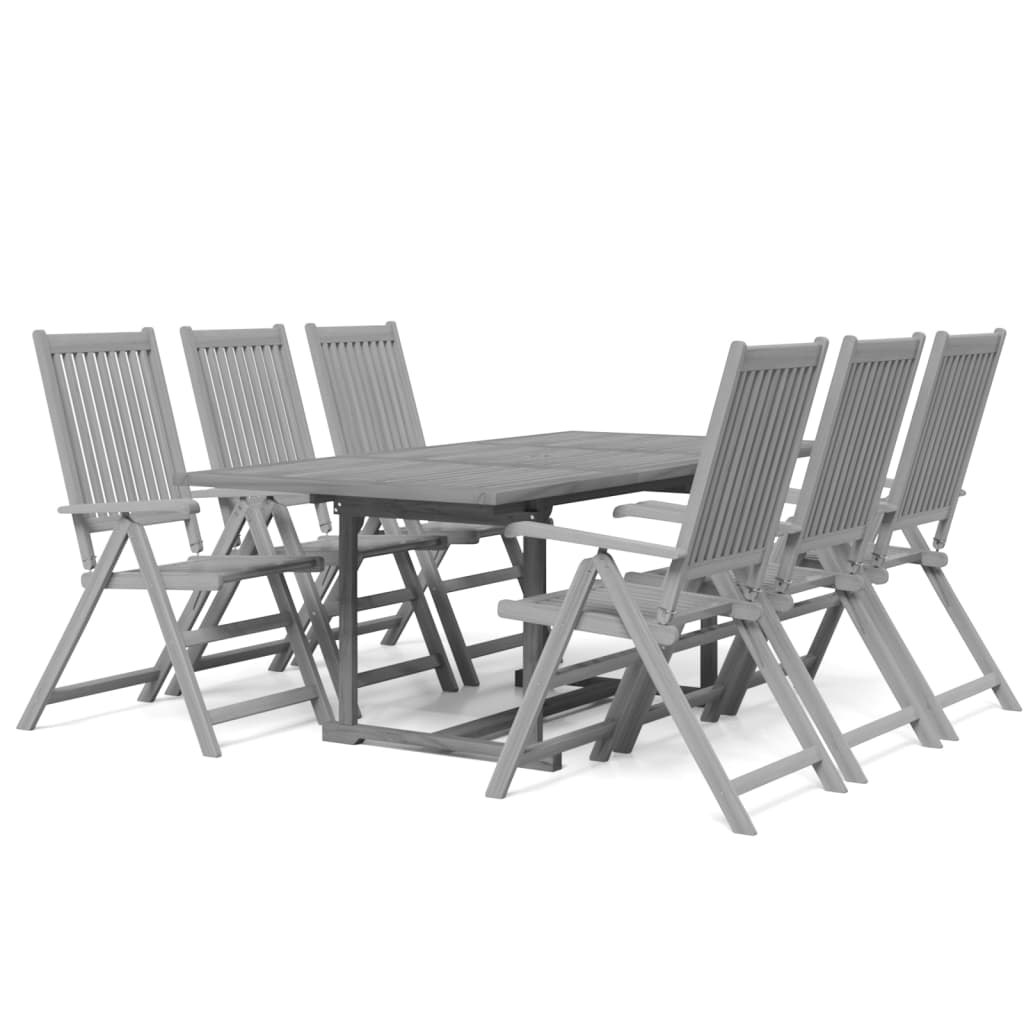 Set da Pranzo per Giardino 7 pz in Legno Massello di Acacia - homemem39