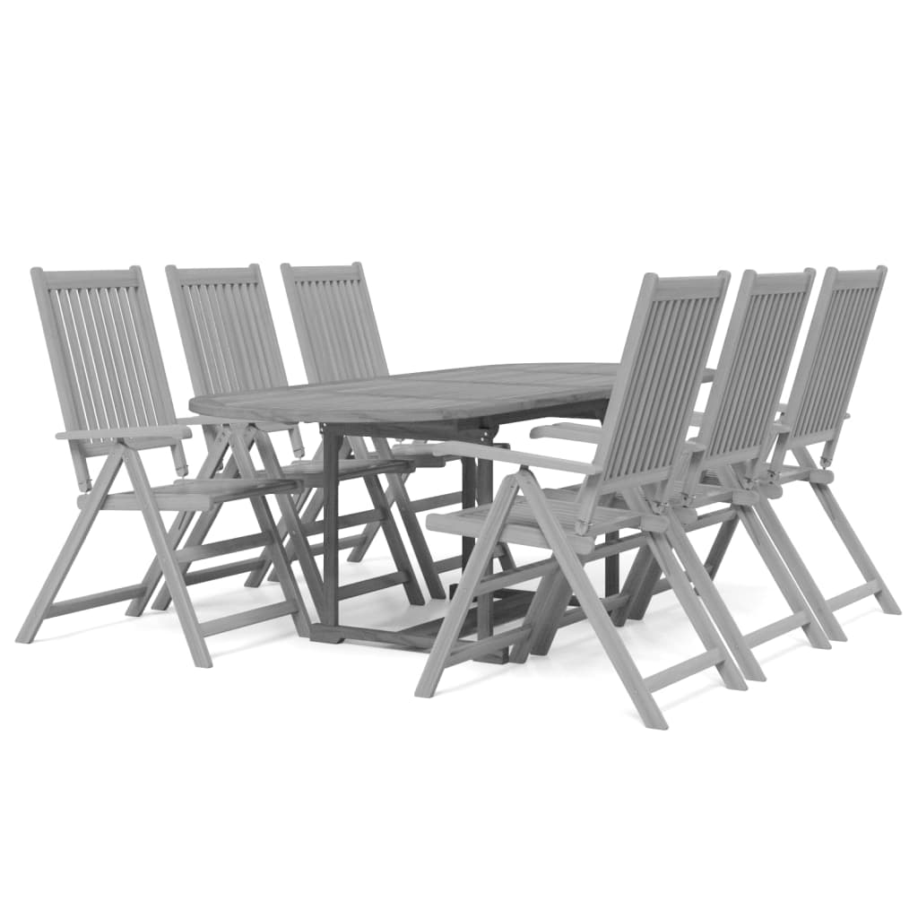 Set da Pranzo per Giardino 7 pz in Legno Massello di Acacia - homemem39