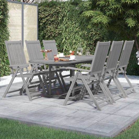 Set da Pranzo per Giardino 7 pz in Legno Massello di Acacia - homemem39