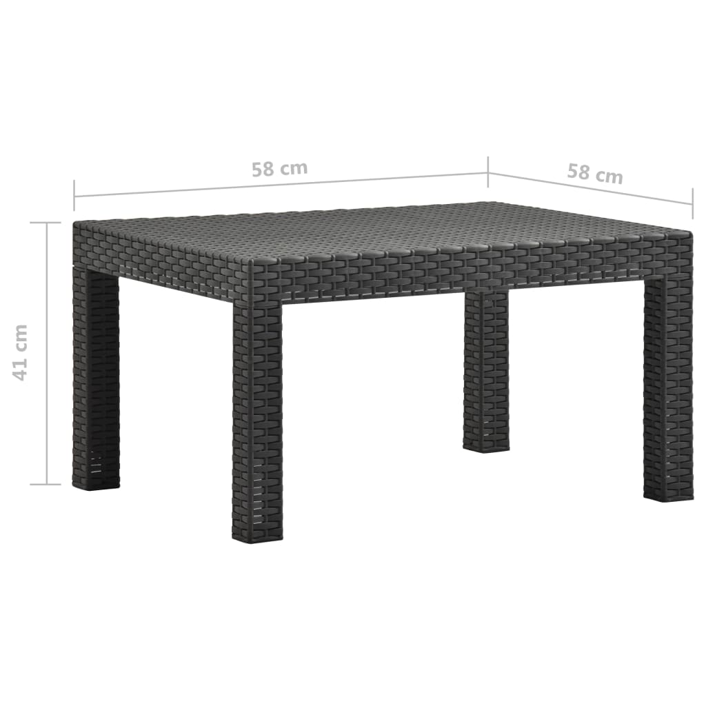 Set Divani da Giardino 2 pz con Cuscini in Rattan PP Antracite - homemem39