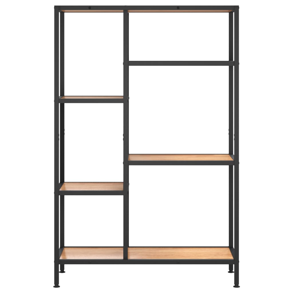 Scaffale per Libri 80x30x120 cm Acciaio e Legno Multistrato - homemem39