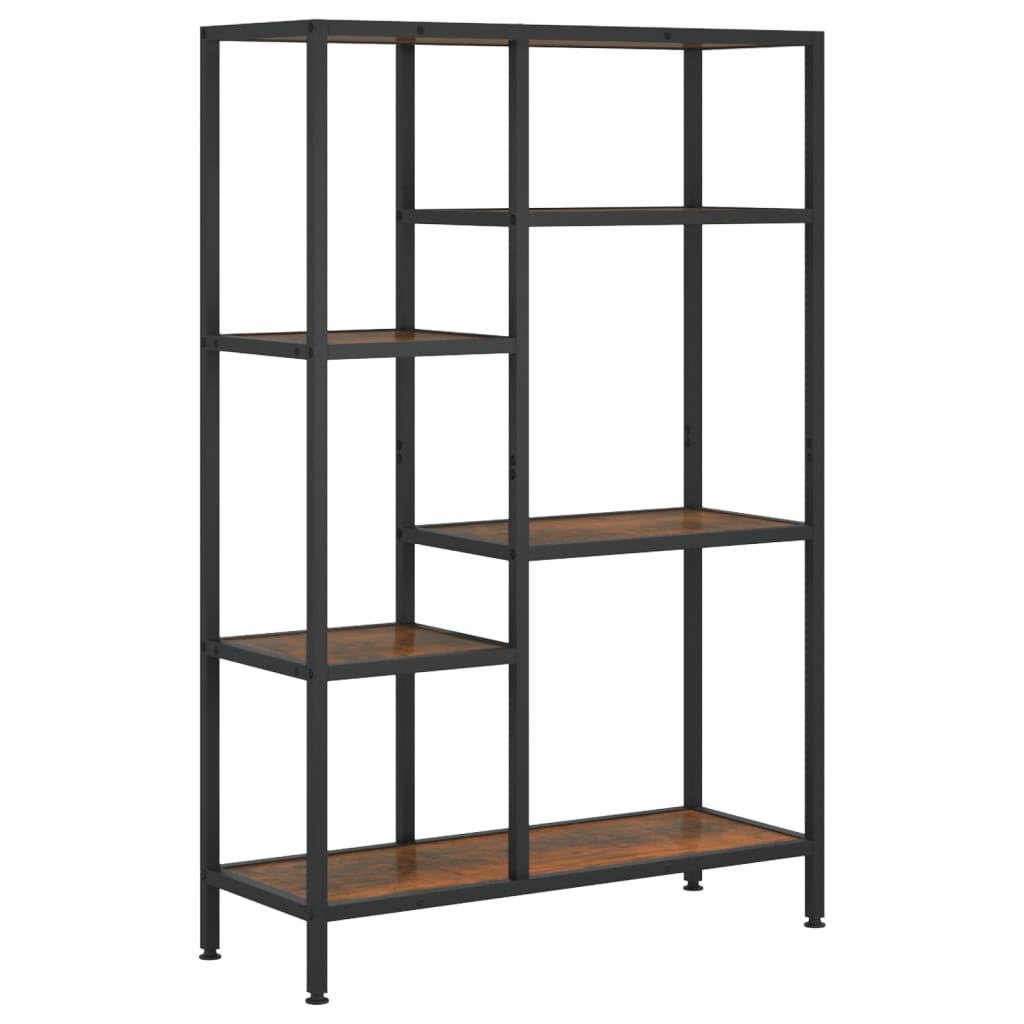 Scaffale per Libri 80x30x120 cm Acciaio e Legno Multistrato - homemem39