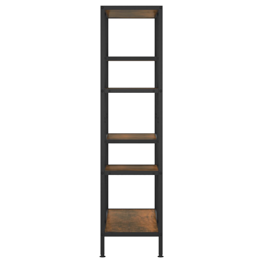 Scaffale per Libri 80x30x120 cm Acciaio e Legno Multistrato - homemem39