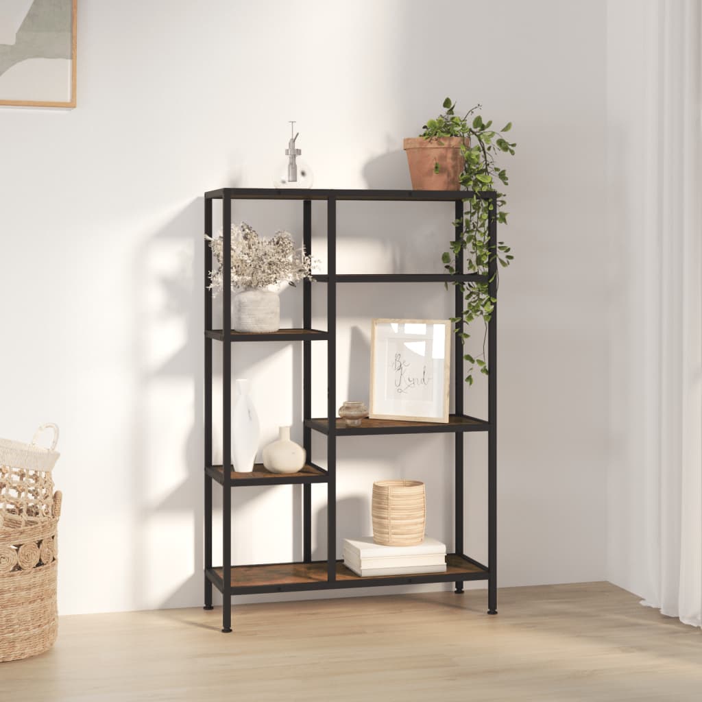 Scaffale per Libri 80x30x120 cm Acciaio e Legno Multistrato - homemem39